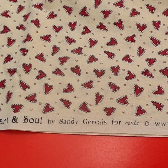 Moda Red Heart Scatter Cotton Fabric by Sandy Gervais - Picture 4 of 4